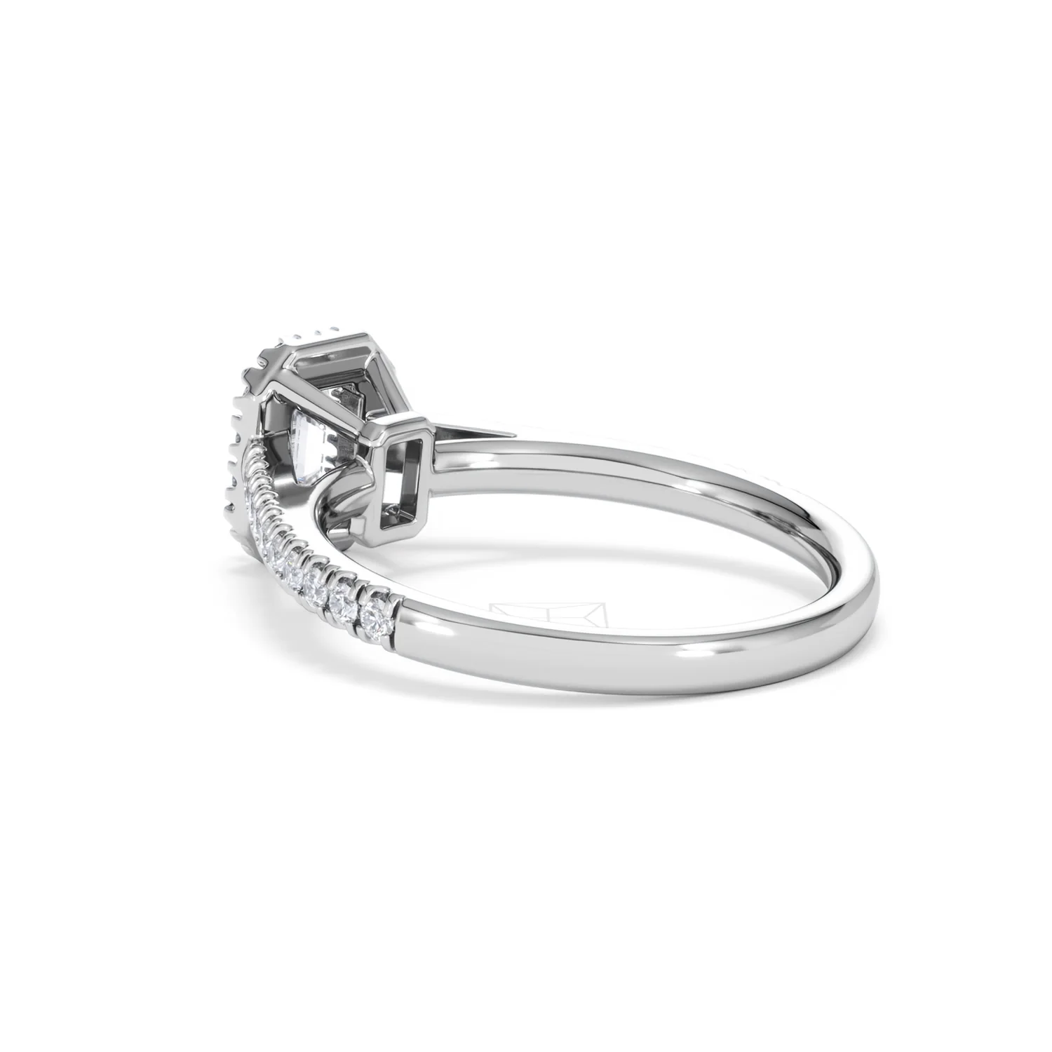Annabelle Lab Diamond Halo Engagement Ring in Platinum 1ct F/VS1 - Image 58