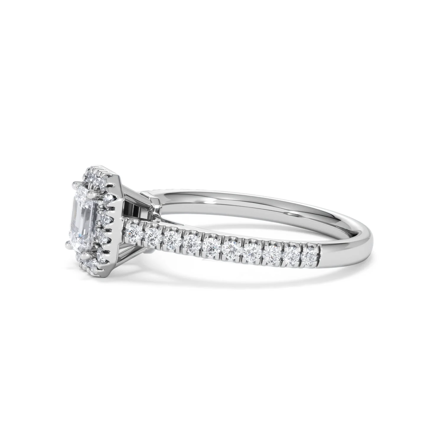 Annabelle Lab Diamond Halo Engagement Ring in Platinum 1ct F/VS1 - Image 73