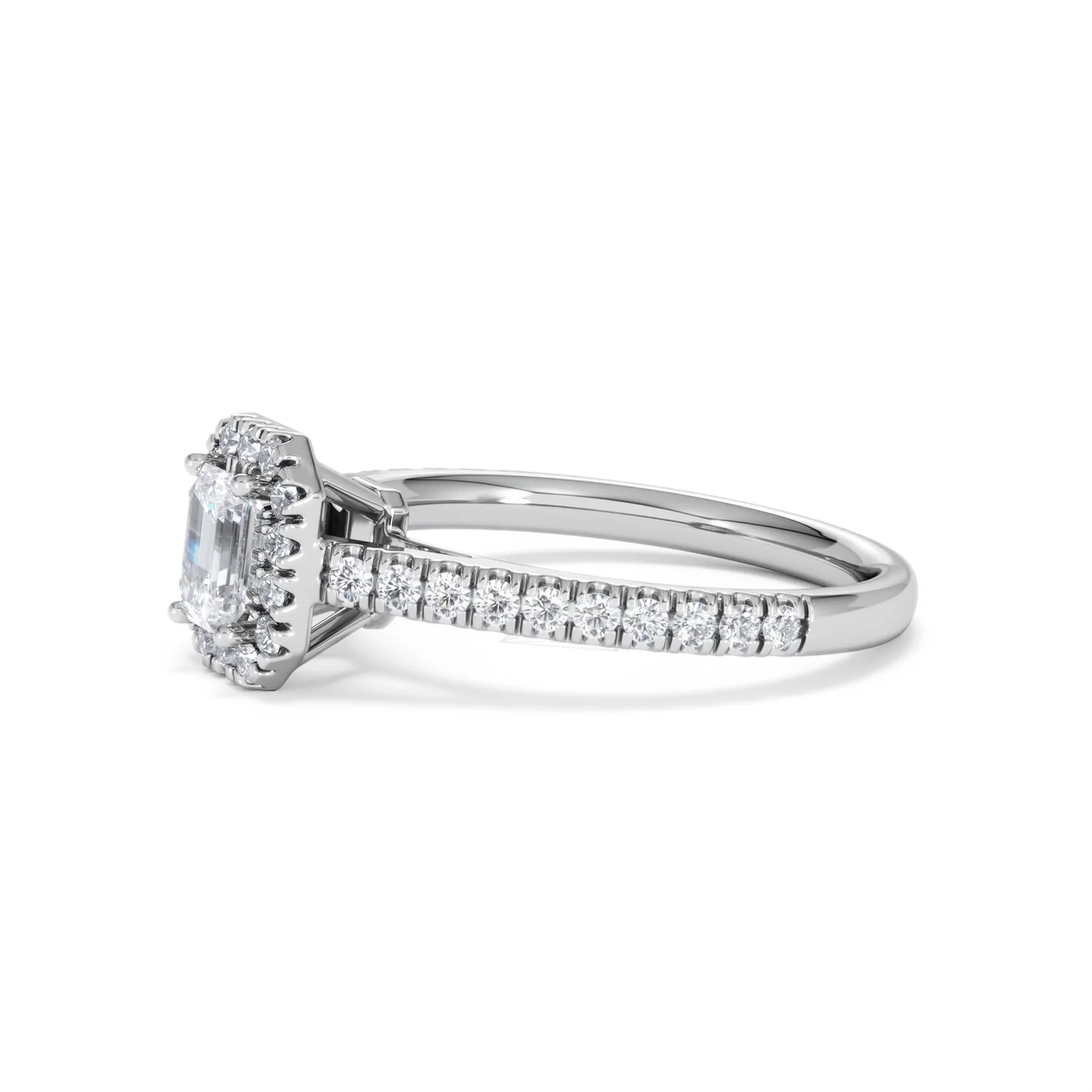 Annabelle Lab Diamond Halo Engagement Ring in Platinum 1ct F/VS1 - Image 74