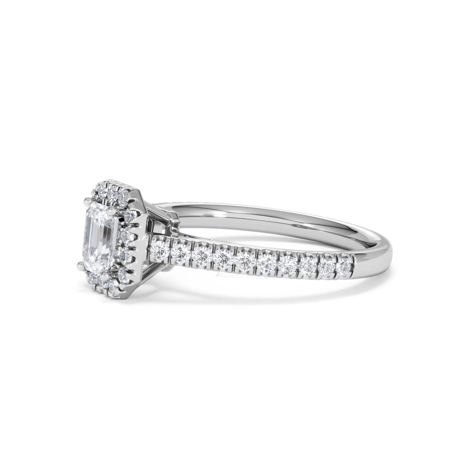 Annabelle Lab Diamond Halo Engagement Ring in Platinum 1ct F/VS1 - Image 75