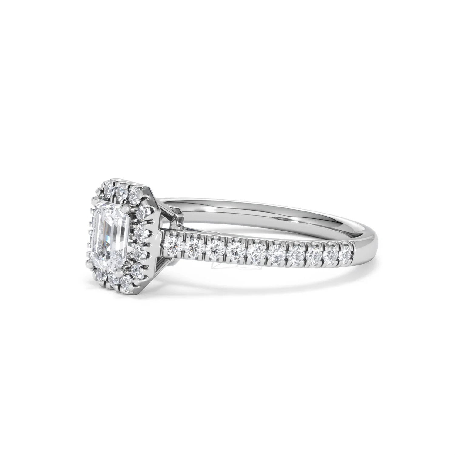 Annabelle Lab Diamond Halo Engagement Ring in Platinum 1ct F/VS1 - Image 77