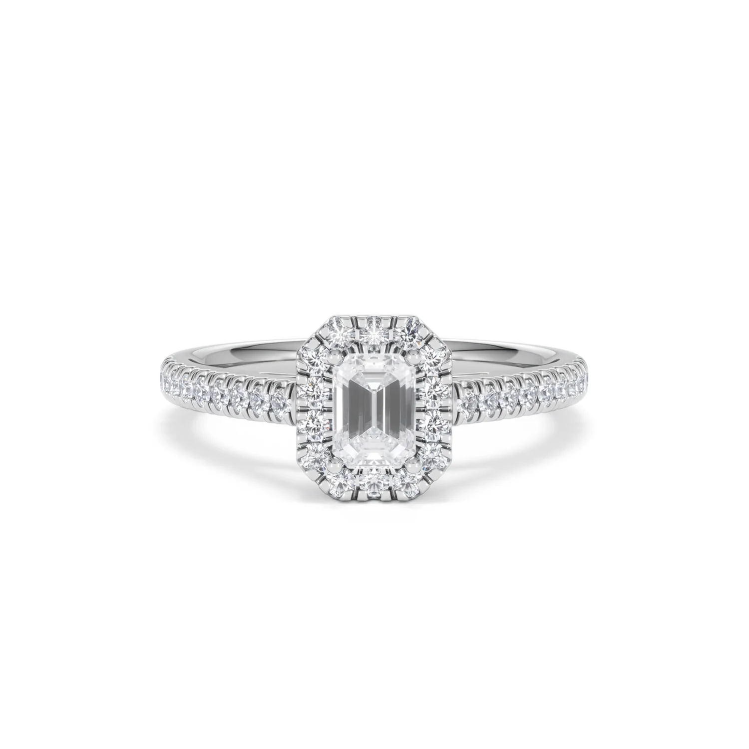 Annabelle Lab Diamond Halo Engagement Ring in Platinum 1ct F/VS1 - Image 8