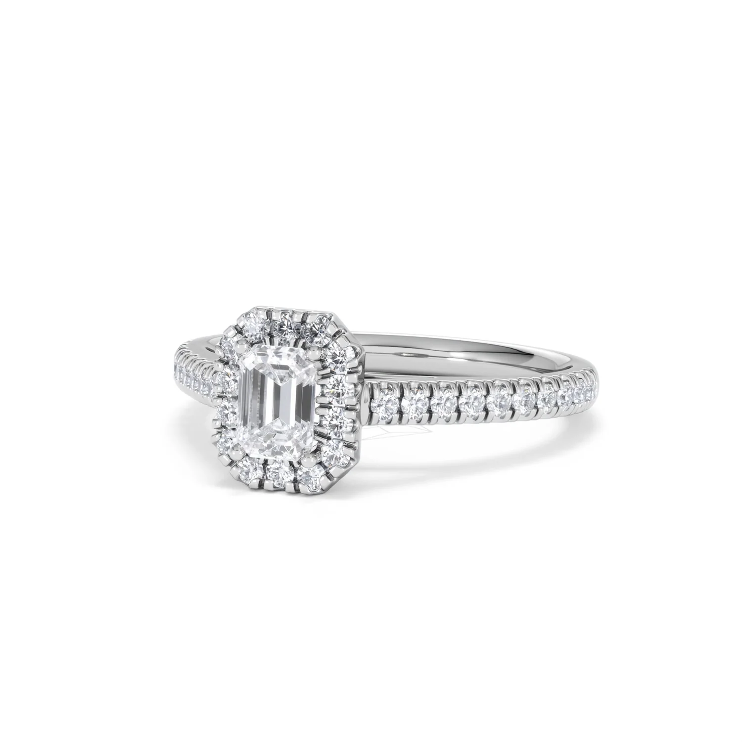 Annabelle Lab Diamond Halo Engagement Ring in Platinum 1ct F/VS1 - Image 83
