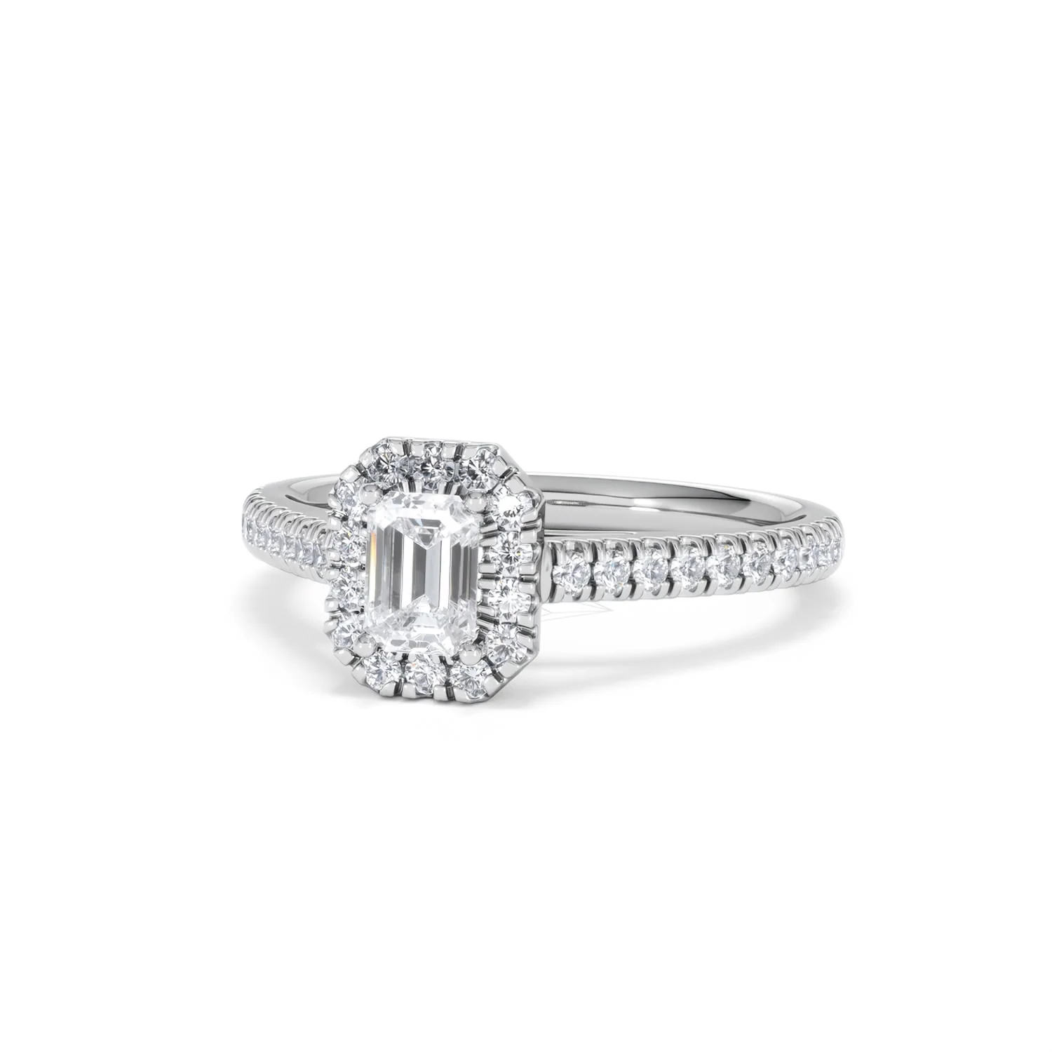 Annabelle Lab Diamond Halo Engagement Ring in Platinum 1ct F/VS1 - Image 84