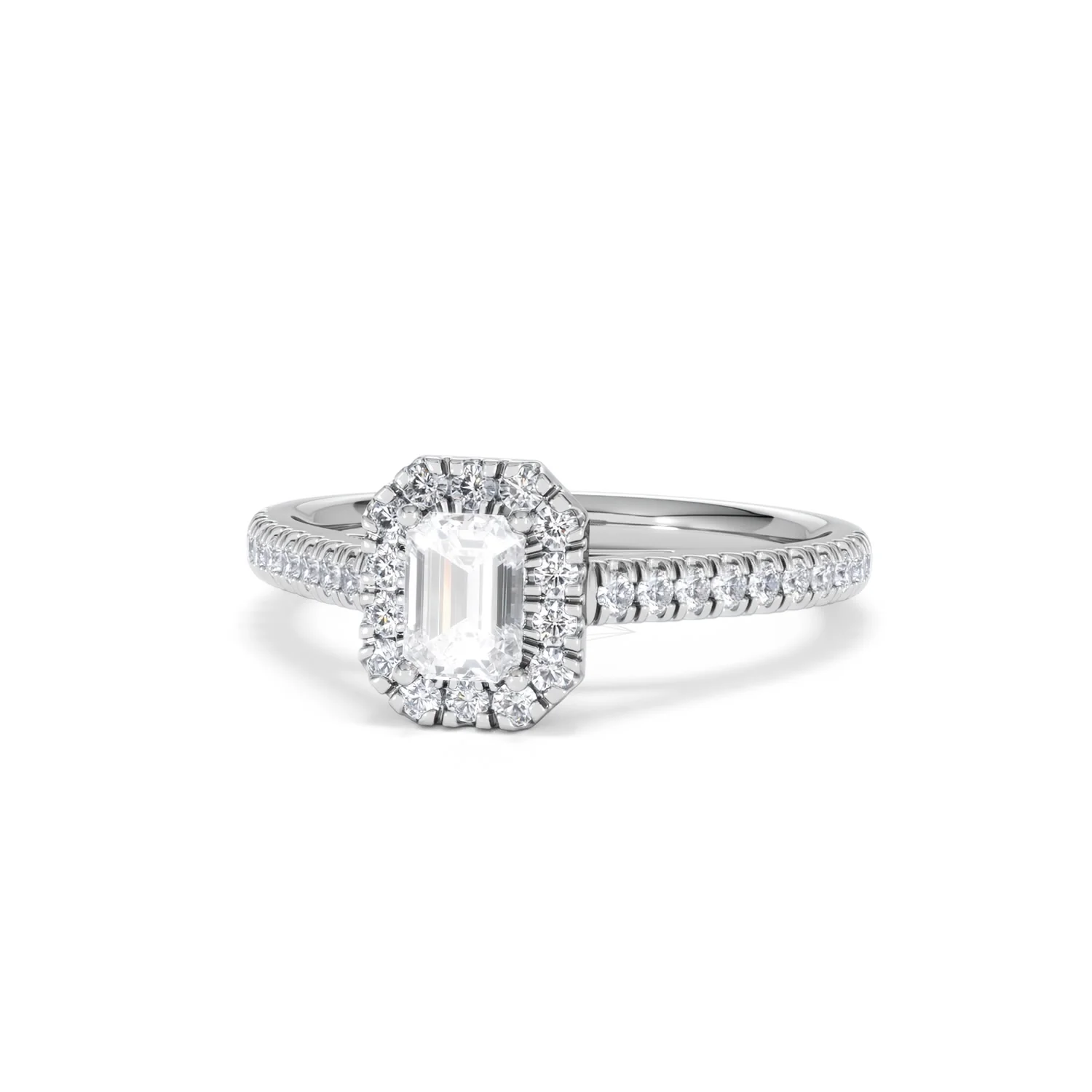 Annabelle Lab Diamond Halo Engagement Ring in Platinum 1ct F/VS1 - Image 85