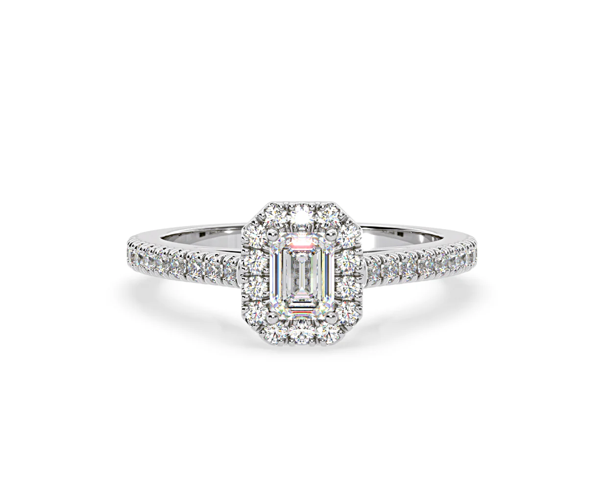 Annabelle Lab Diamond Halo Engagement Ring in Platinum 1ct F/VS1 - Image 88