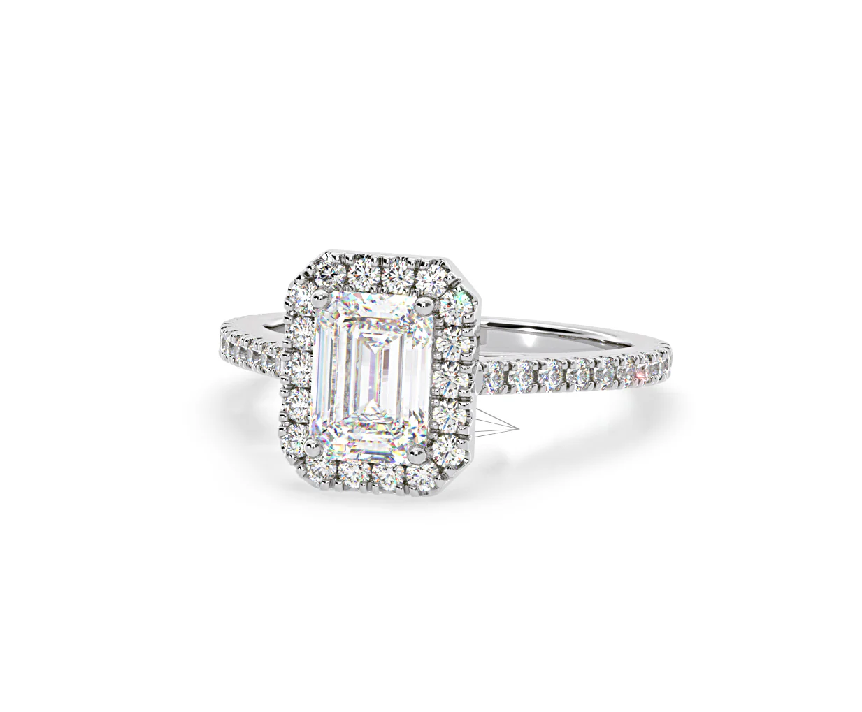 Annabelle Lab Diamond Halo Engagement Ring in Platinum 2.15ct F/VS1 - Image 10
