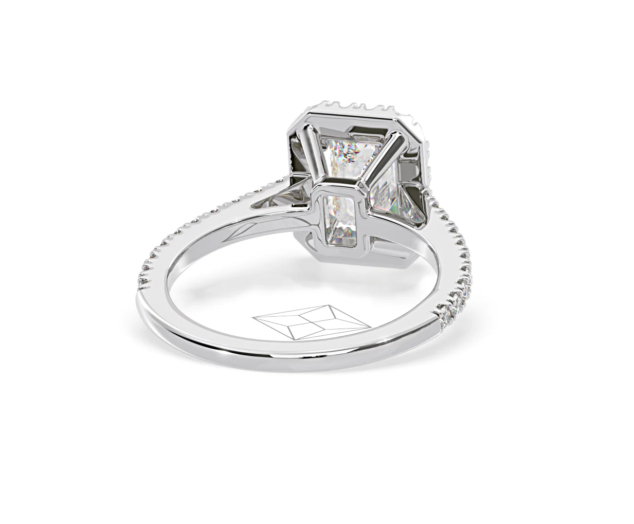 Annabelle Lab Diamond Halo Engagement Ring in Platinum 2.15ct F/VS1 - Image 130