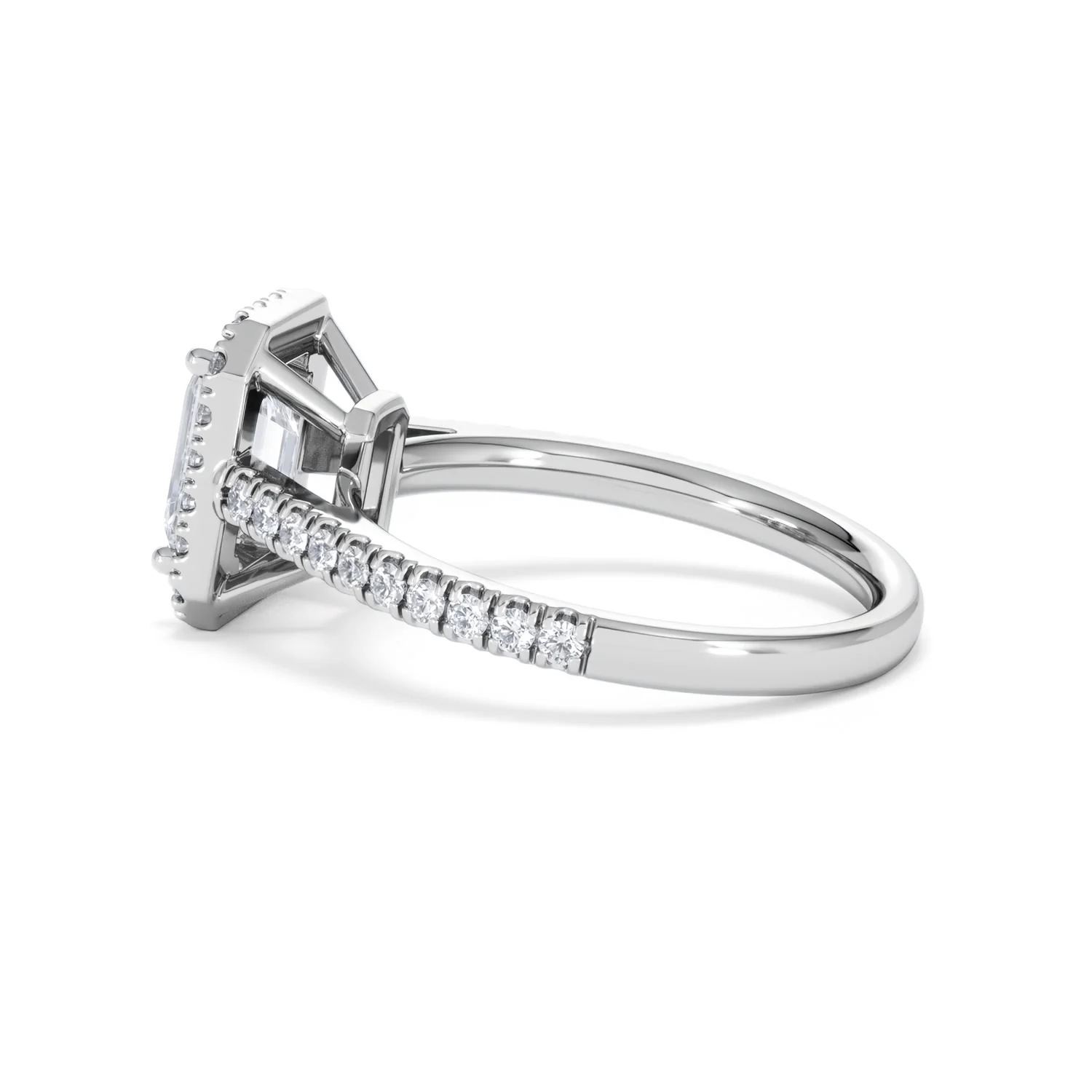 Annabelle Lab Diamond Halo Engagement Ring in Platinum 2.15ct F/VS1 - Image 67