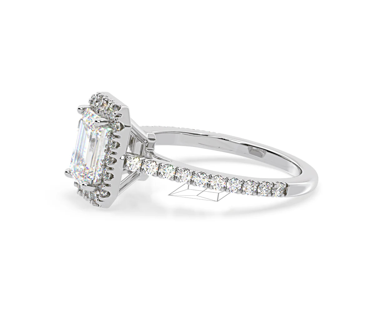 Annabelle Lab Diamond Halo Engagement Ring in Platinum 2.75ct F/VS1 - Image 102