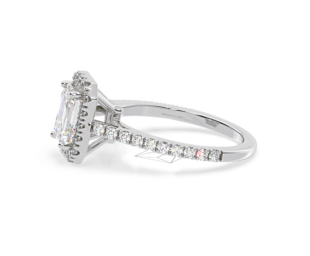 Annabelle Lab Diamond Halo Engagement Ring in Platinum 2.75ct F/VS1 - Image 104