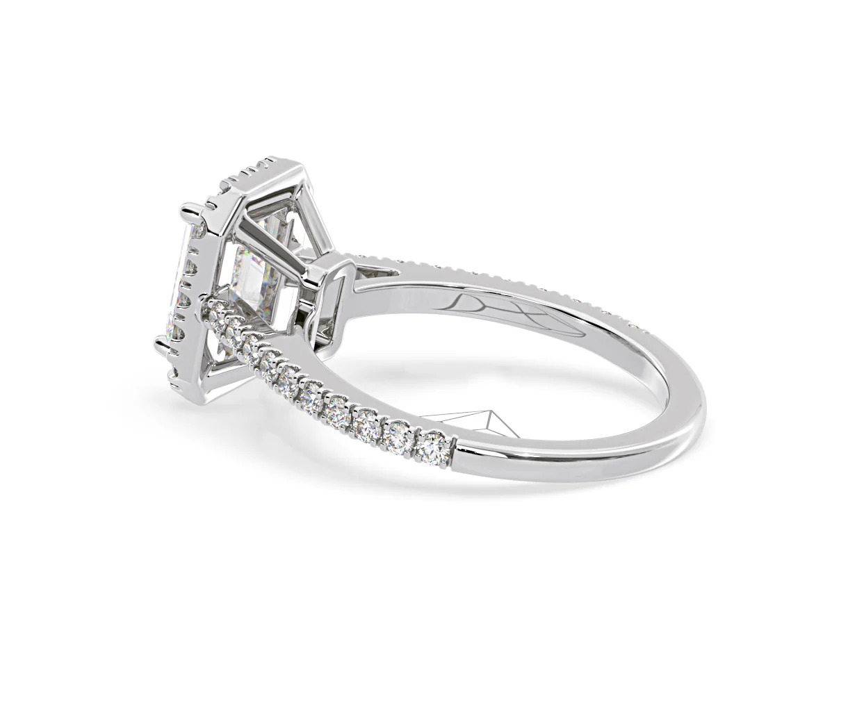 Annabelle Lab Diamond Halo Engagement Ring in Platinum 2.75ct F/VS1 - Image 113