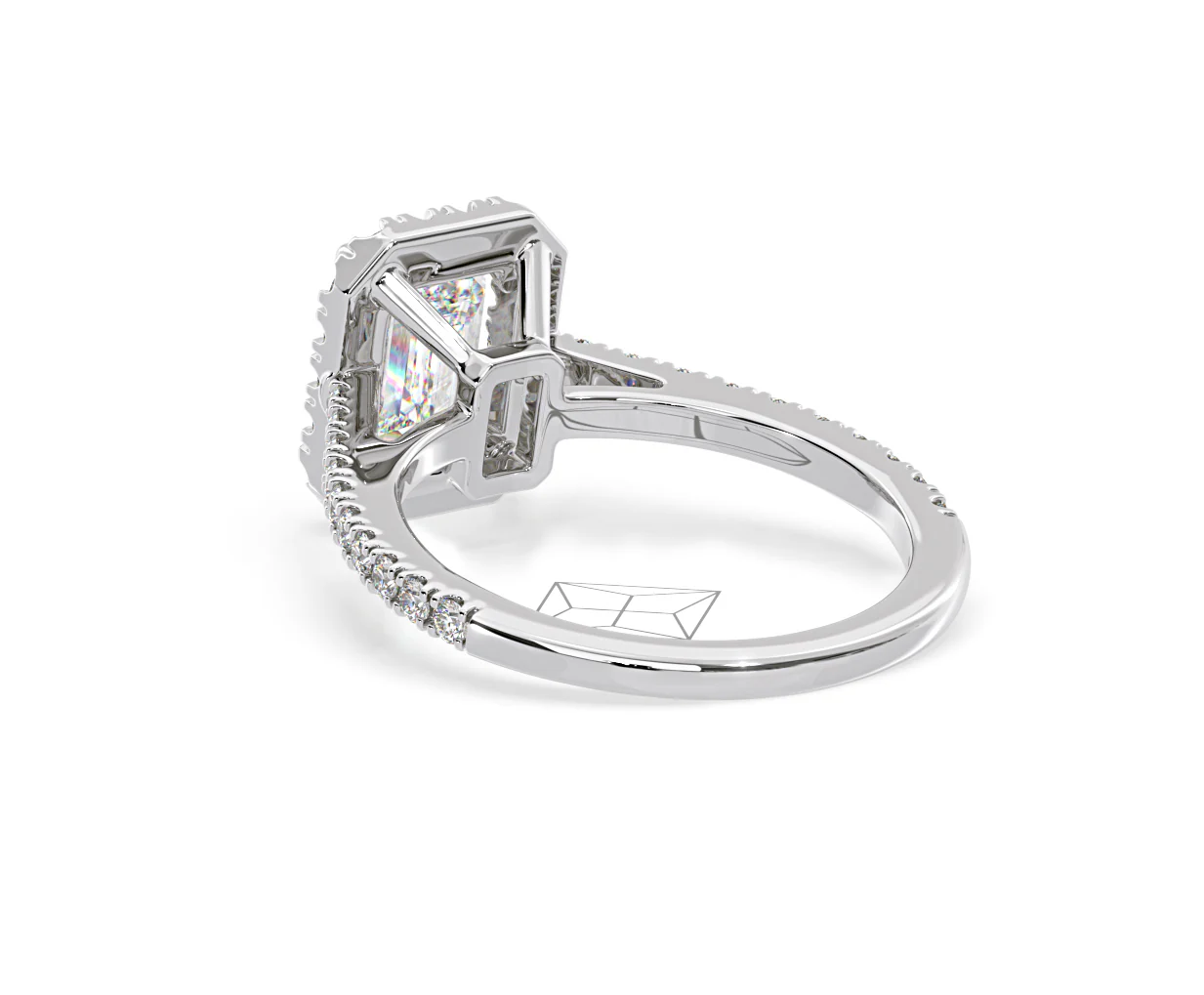 Annabelle Lab Diamond Halo Engagement Ring in Platinum 2.75ct F/VS1 - Image 119