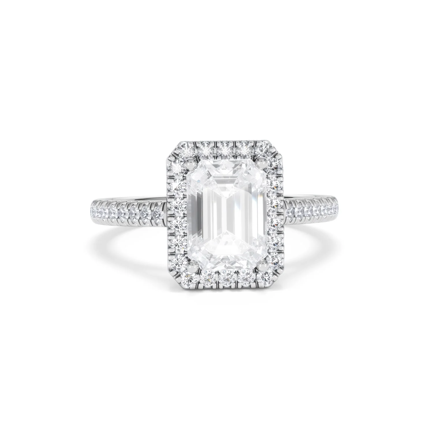 Annabelle Lab Diamond Halo Engagement Ring in Platinum 2.75ct F/VS1 - Image 12