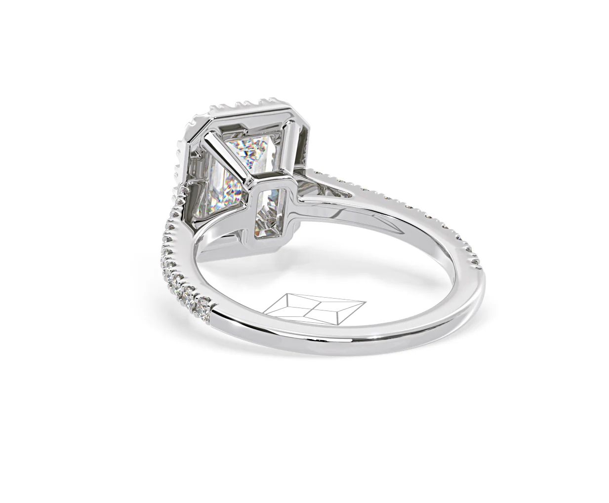 Annabelle Lab Diamond Halo Engagement Ring in Platinum 2.75ct F/VS1 - Image 121
