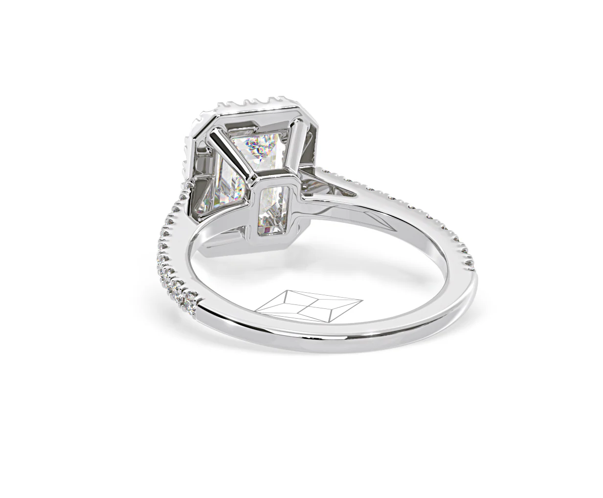 Annabelle Lab Diamond Halo Engagement Ring in Platinum 2.75ct F/VS1 - Image 122
