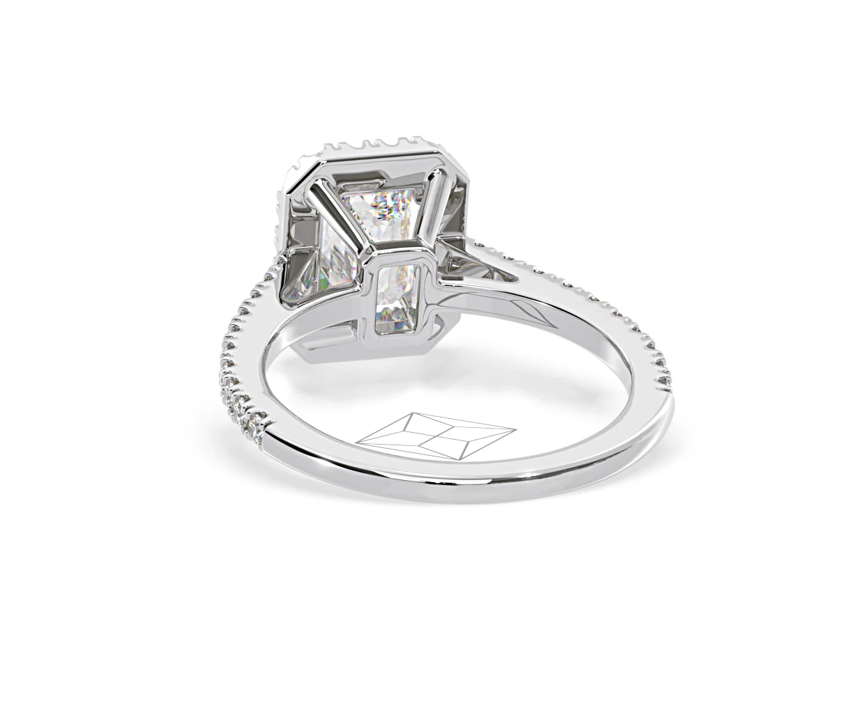 Annabelle Lab Diamond Halo Engagement Ring in Platinum 2.75ct F/VS1 - Image 123