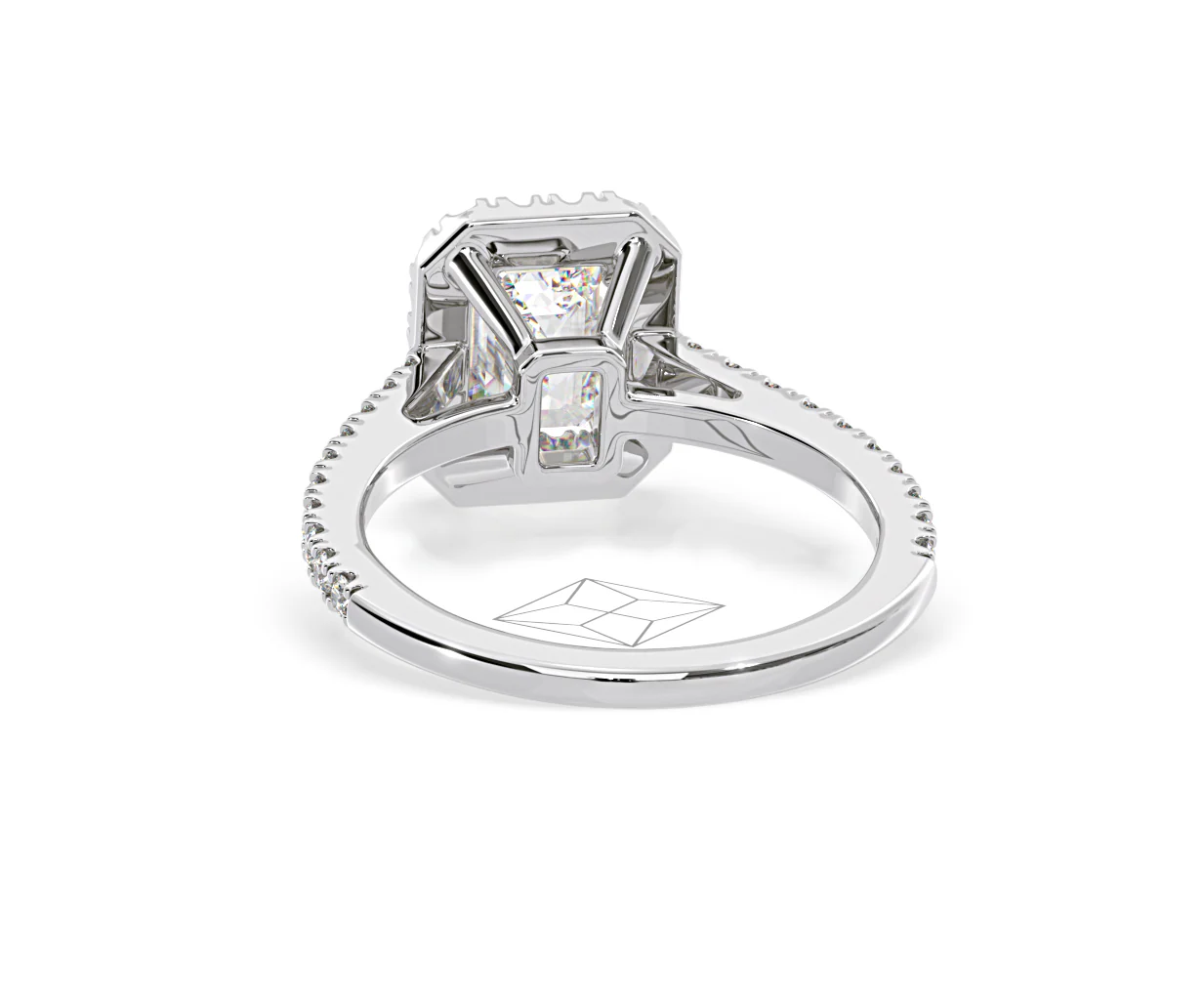 Annabelle Lab Diamond Halo Engagement Ring in Platinum 2.75ct F/VS1 - Image 124