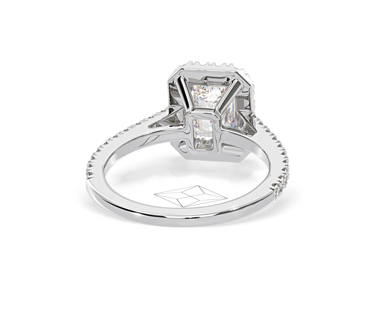 Annabelle Lab Diamond Halo Engagement Ring in Platinum 2.75ct F/VS1 - Image 129