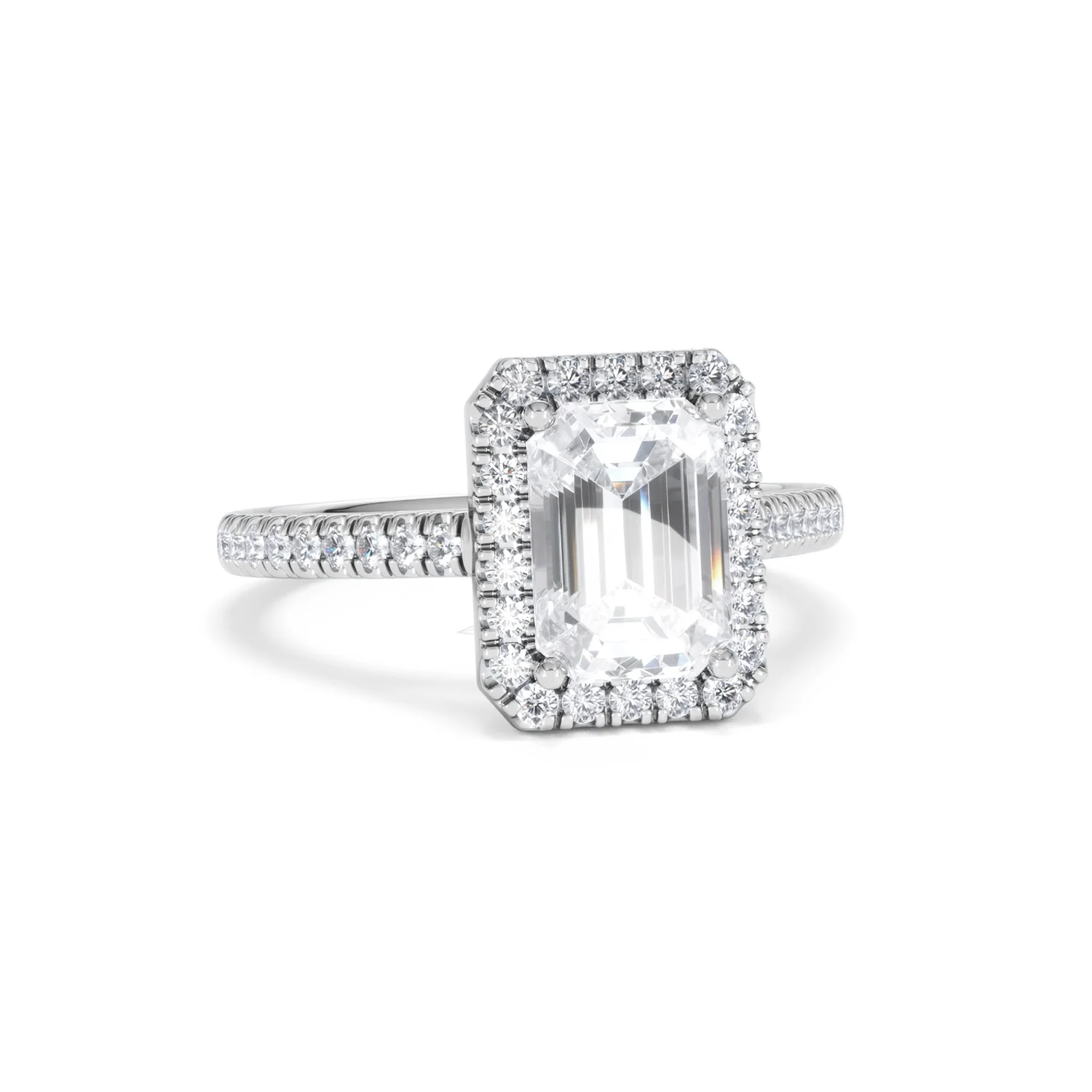 Annabelle Lab Diamond Halo Engagement Ring in Platinum 2.75ct F/VS1 - Image 14