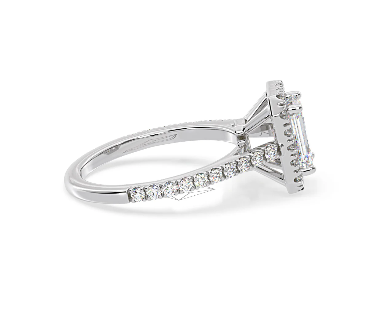 Annabelle Lab Diamond Halo Engagement Ring in Platinum 2.75ct F/VS1 - Image 146