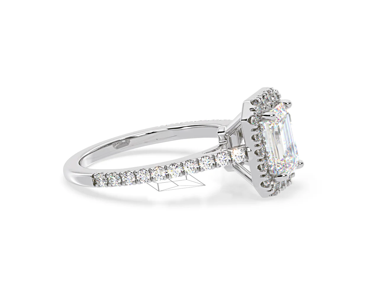 Annabelle Lab Diamond Halo Engagement Ring in Platinum 2.75ct F/VS1 - Image 151