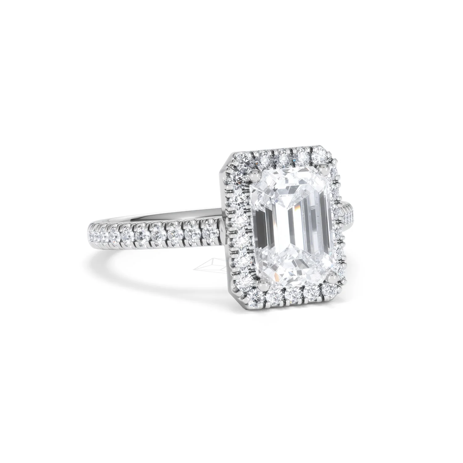 Annabelle Lab Diamond Halo Engagement Ring in Platinum 2.75ct F/VS1 - Image 16