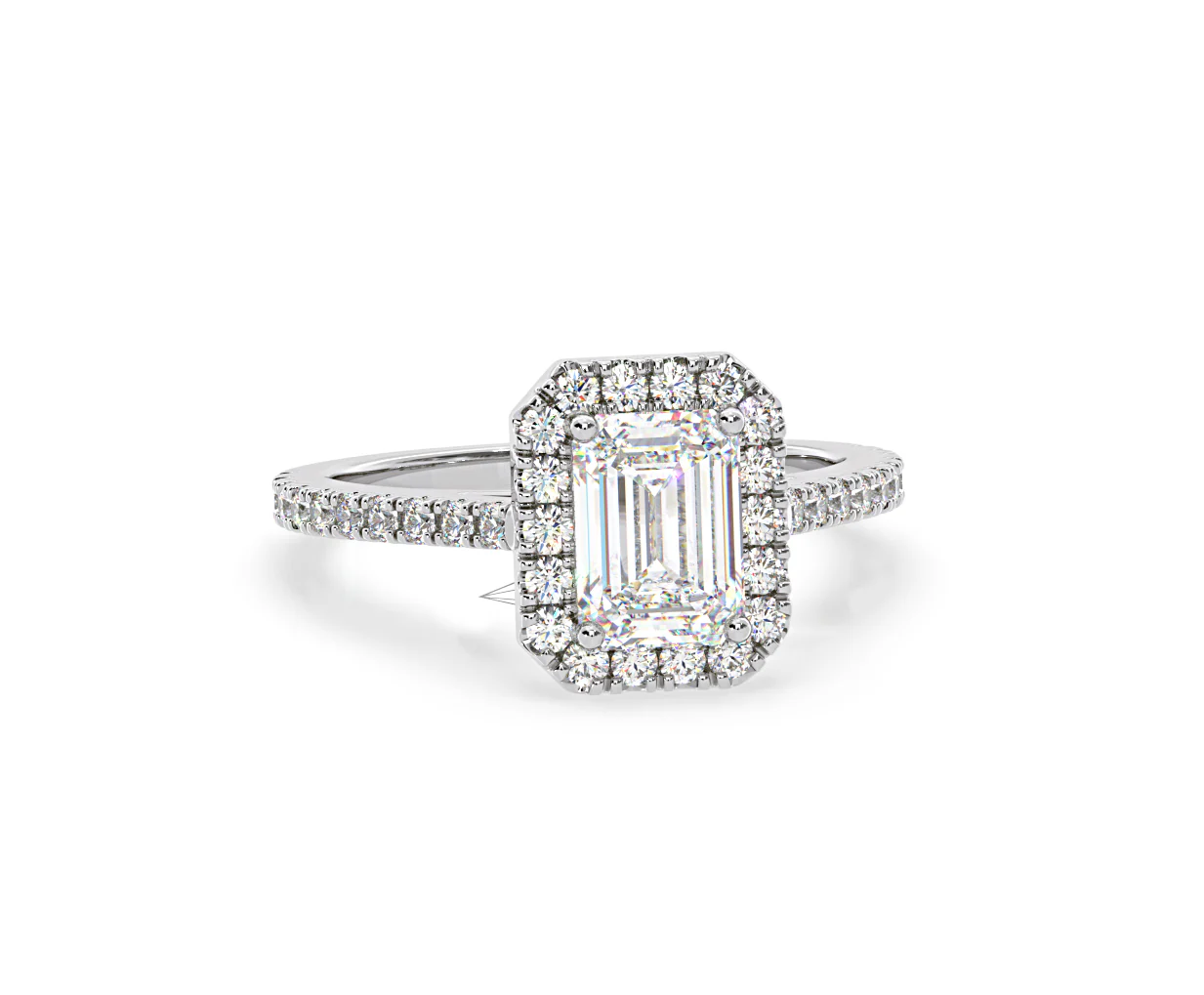 Annabelle Lab Diamond Halo Engagement Ring in Platinum 2.75ct F/VS1 - Image 164
