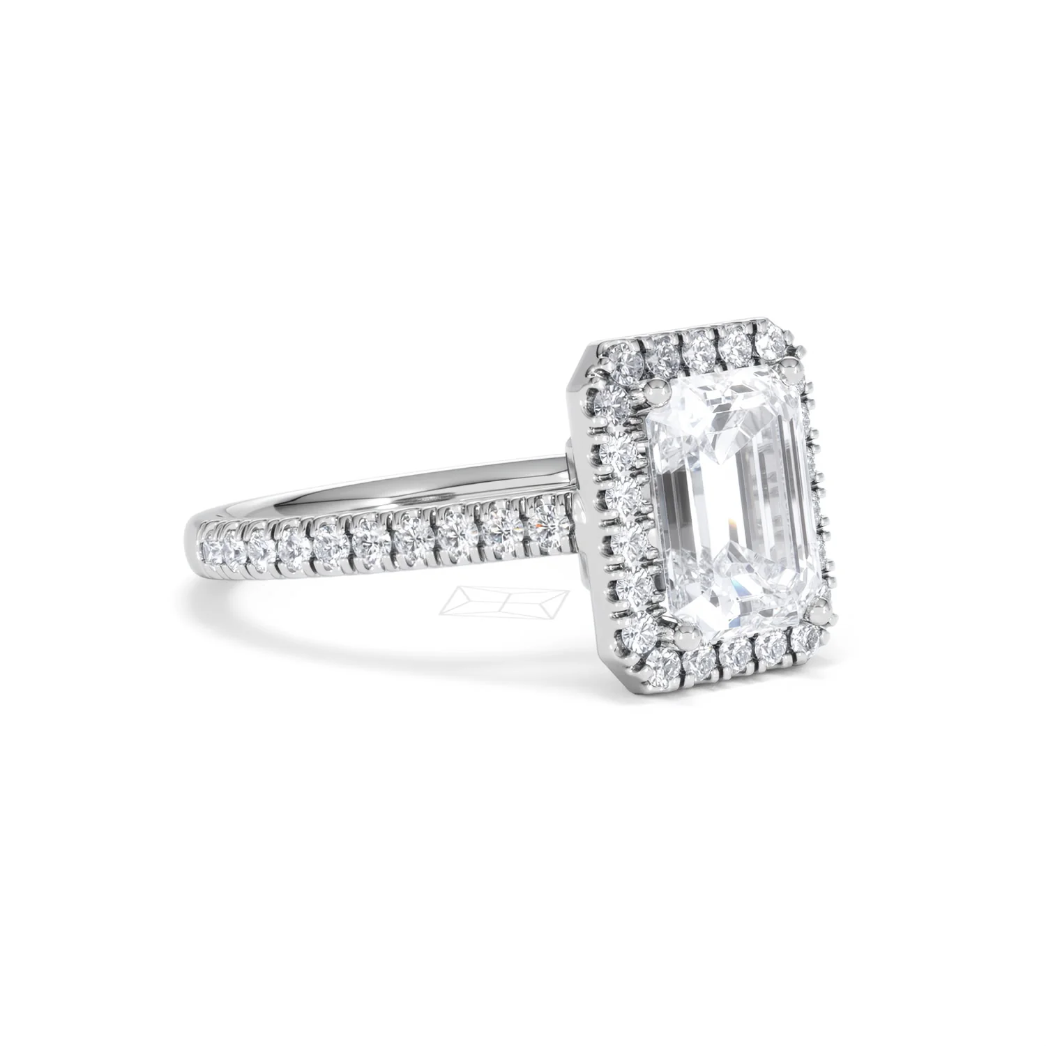 Annabelle Lab Diamond Halo Engagement Ring in Platinum 2.75ct F/VS1 - Image 19