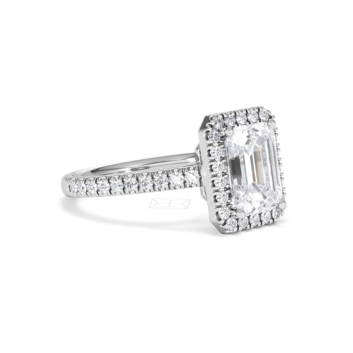 Annabelle Lab Diamond Halo Engagement Ring in Platinum 2.75ct F/VS1 - Image 20