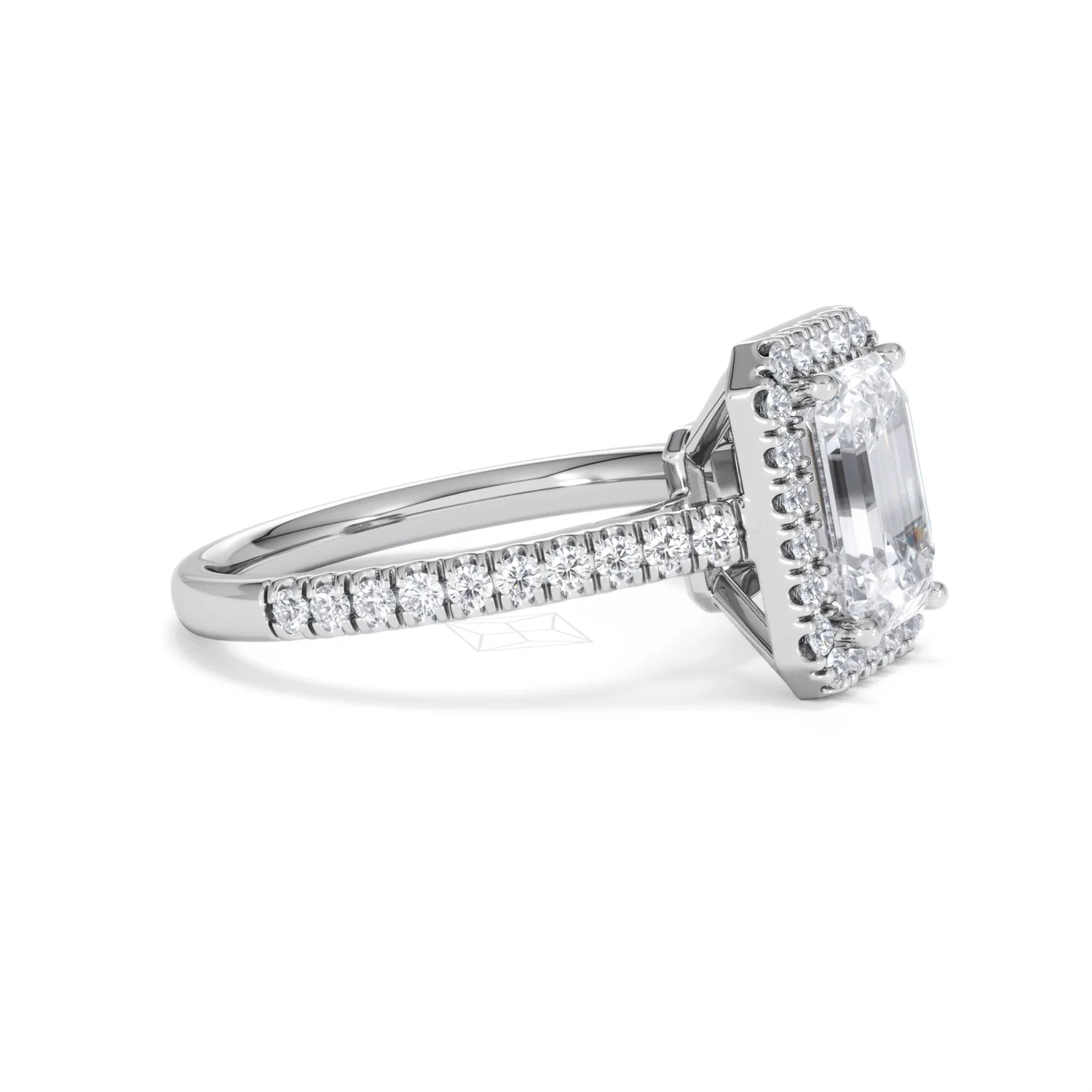 Annabelle Lab Diamond Halo Engagement Ring in Platinum 2.75ct F/VS1 - Image 25
