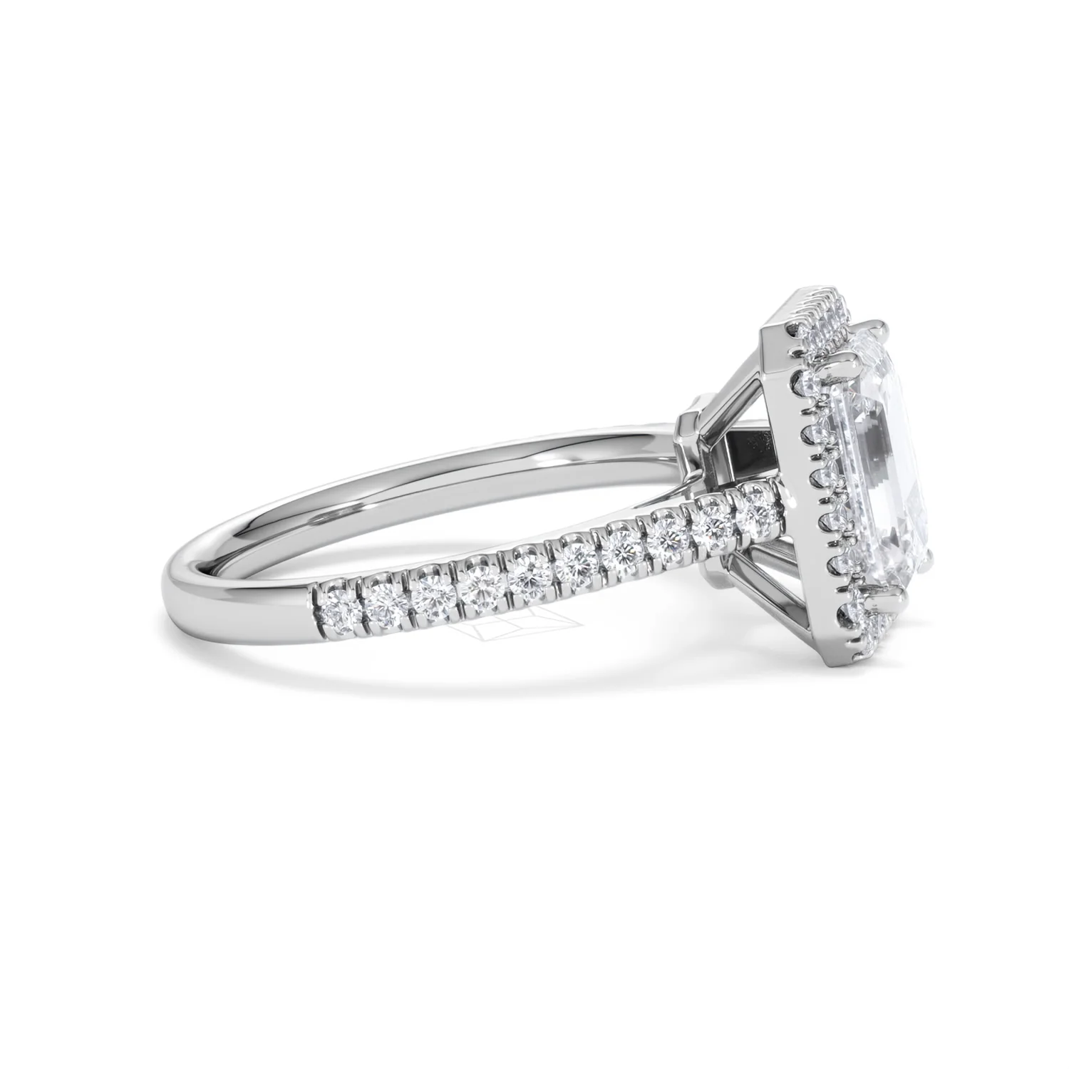 Annabelle Lab Diamond Halo Engagement Ring in Platinum 2.75ct F/VS1 - Image 28