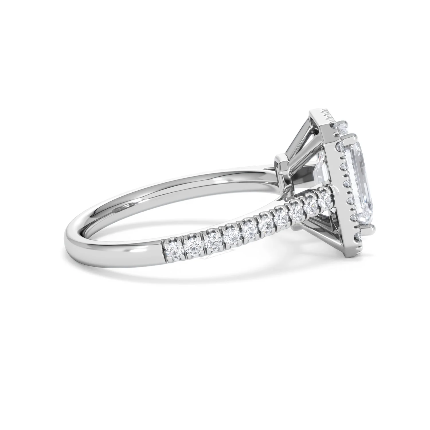 Annabelle Lab Diamond Halo Engagement Ring in Platinum 2.75ct F/VS1 - Image 32