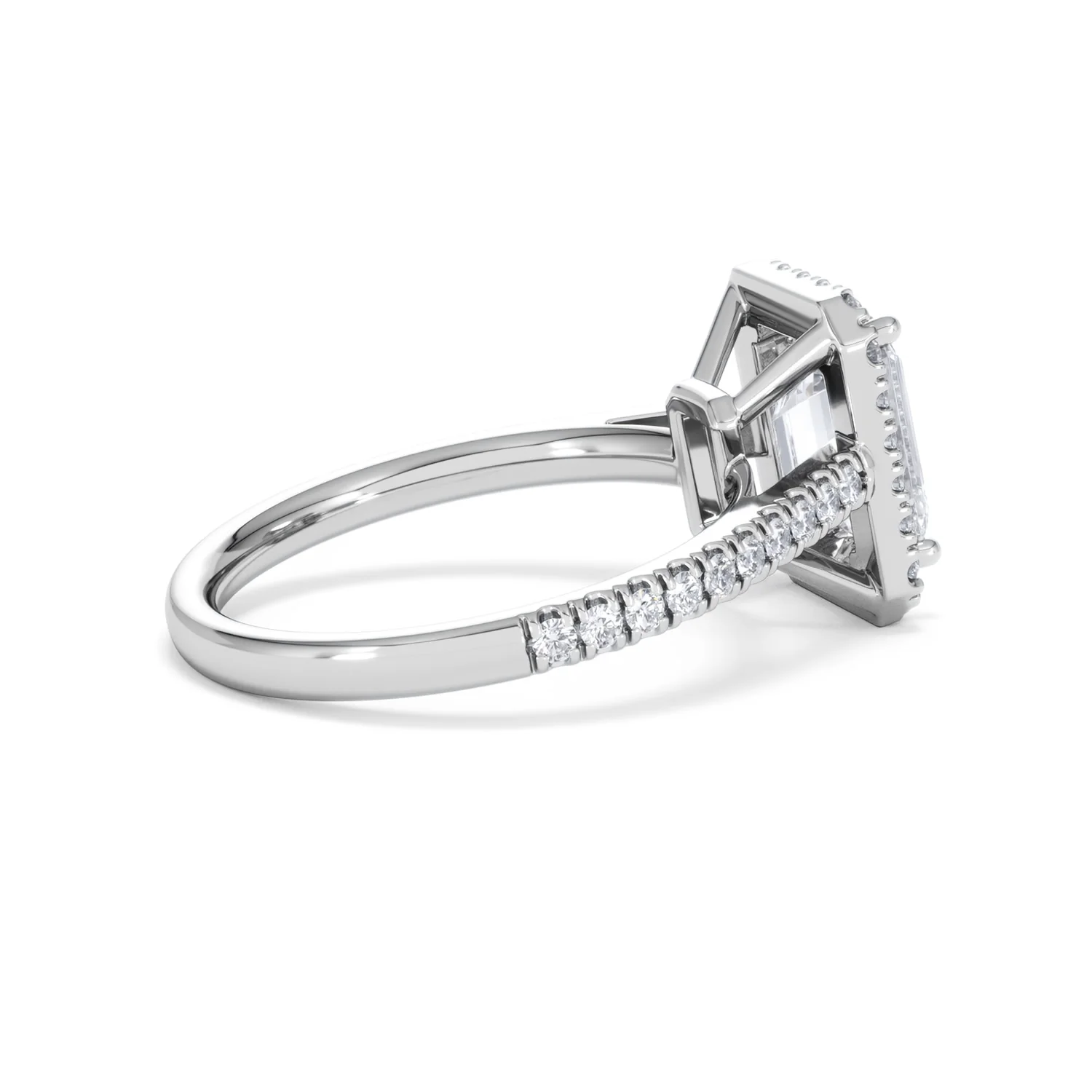 Annabelle Lab Diamond Halo Engagement Ring in Platinum 2.75ct F/VS1 - Image 36