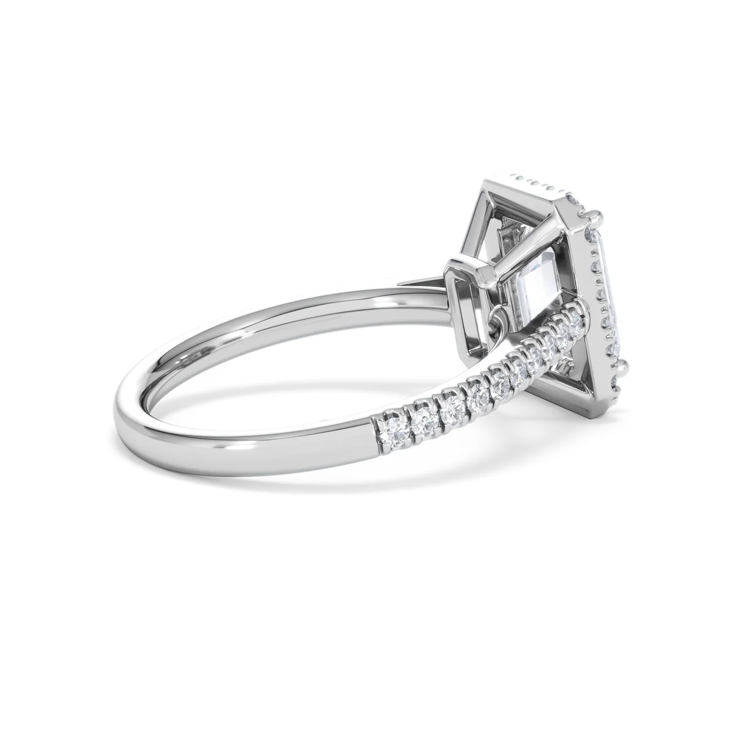 Annabelle Lab Diamond Halo Engagement Ring in Platinum 2.75ct F/VS1 - Image 37