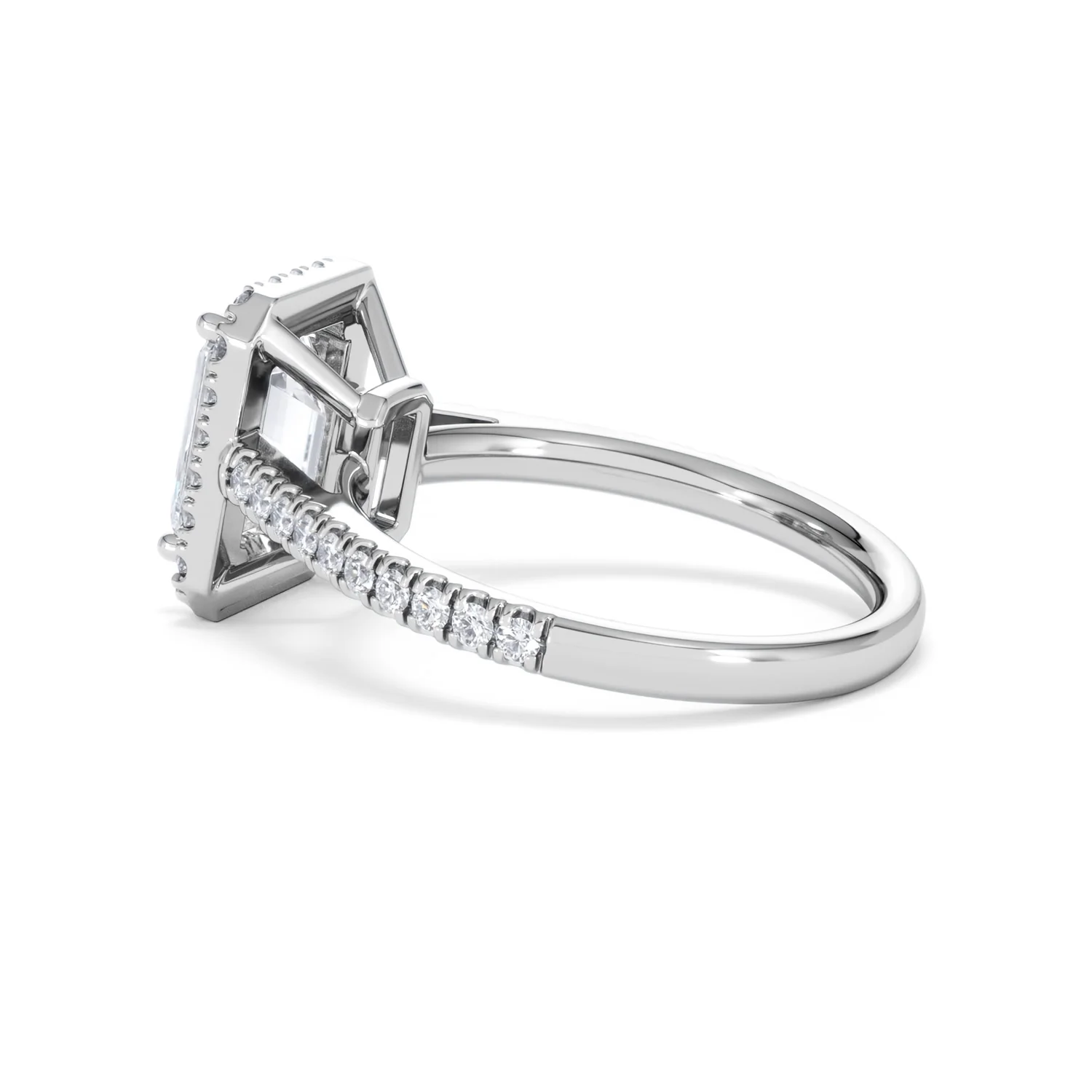 Annabelle Lab Diamond Halo Engagement Ring in Platinum 2.75ct F/VS1 - Image 65