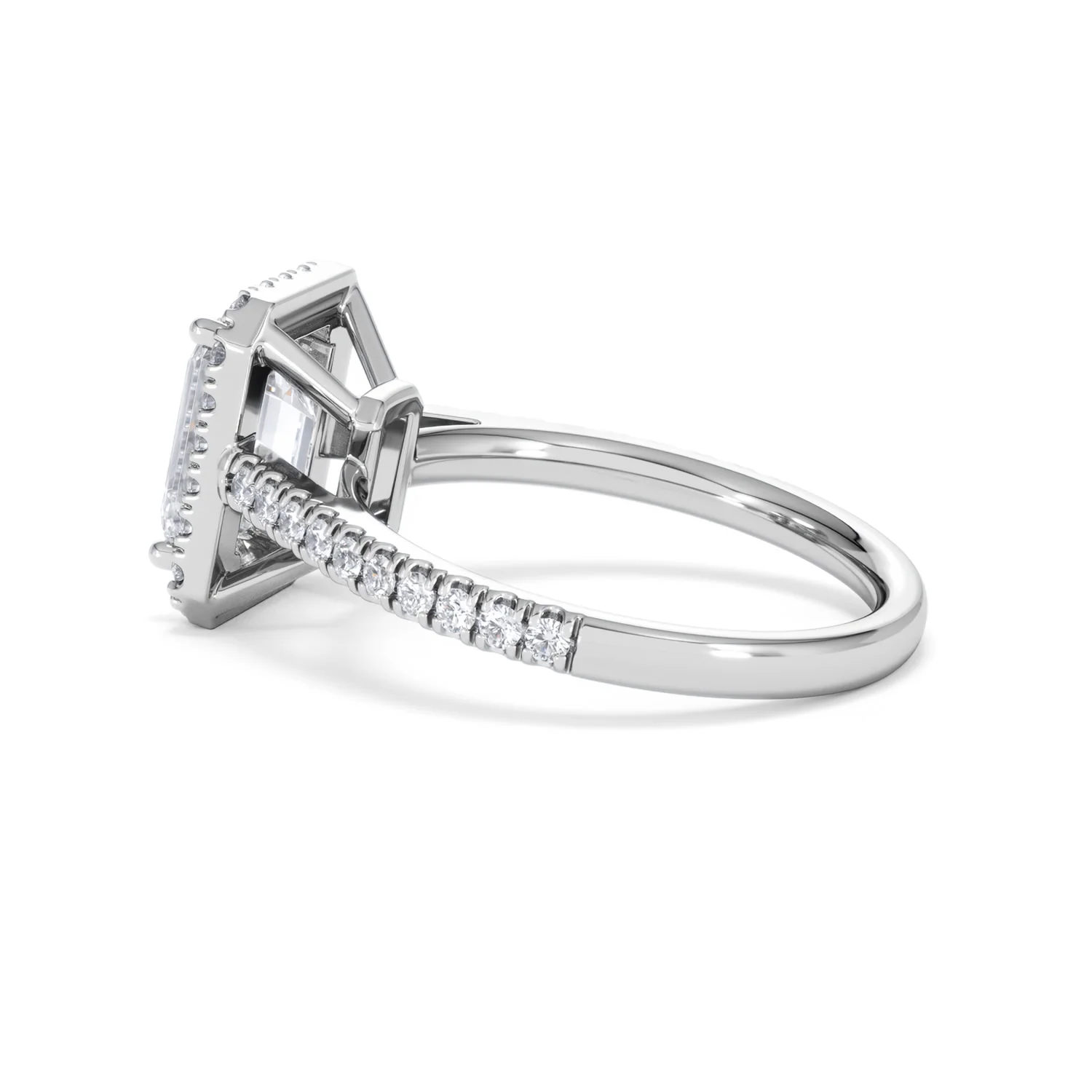 Annabelle Lab Diamond Halo Engagement Ring in Platinum 2.75ct F/VS1 - Image 66
