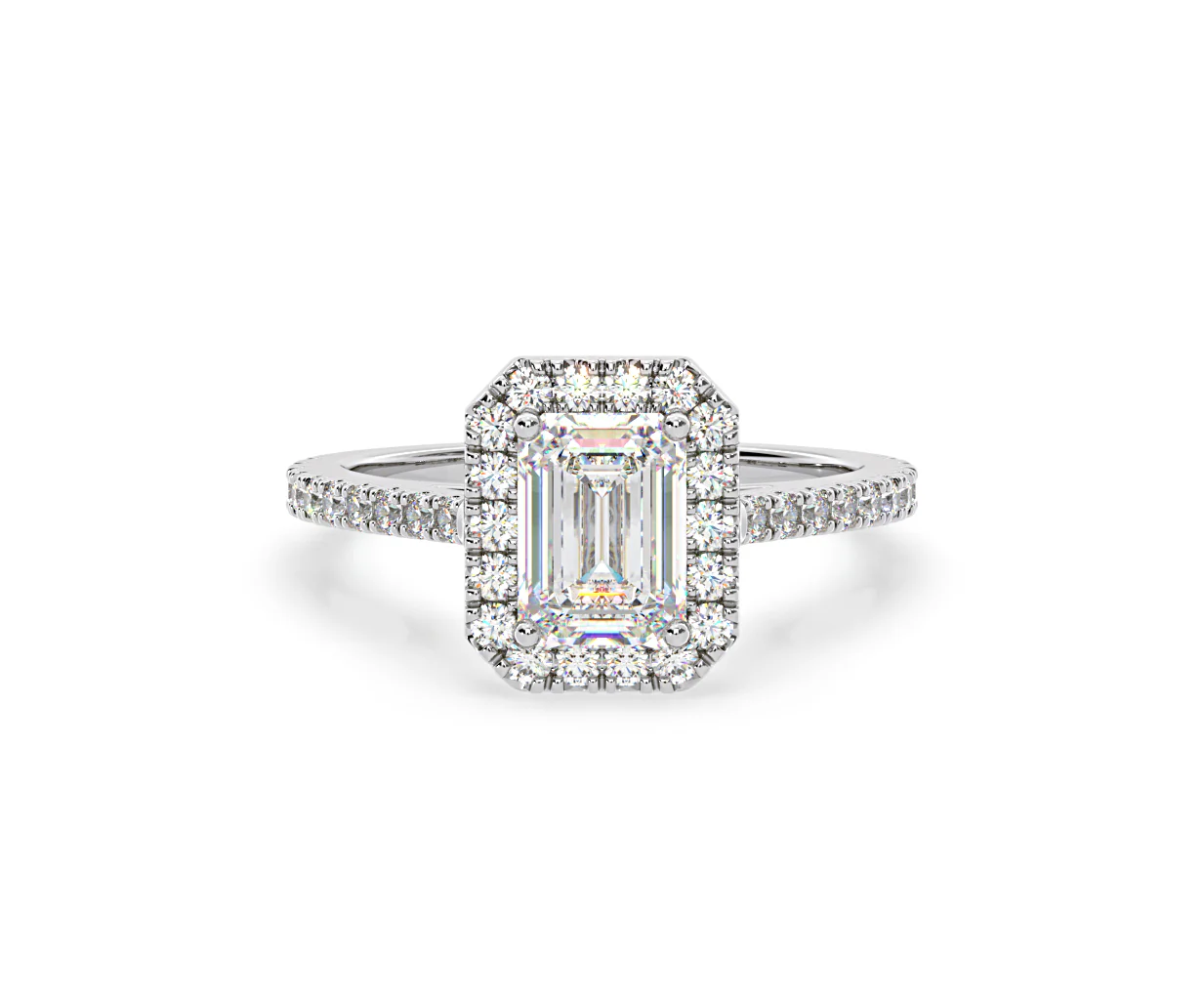 Annabelle Lab Diamond Halo Engagement Ring in Platinum 2.75ct F/VS1 - Image 7