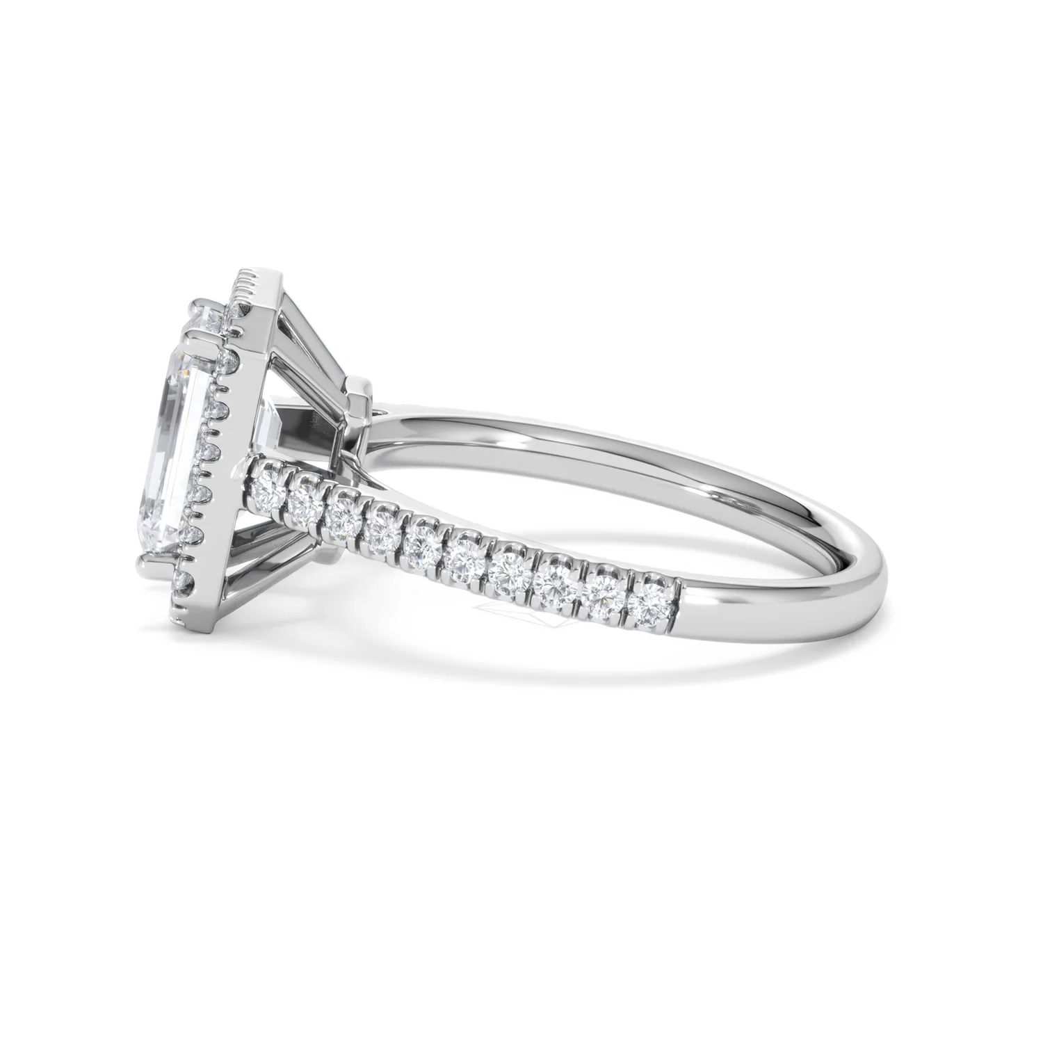Annabelle Lab Diamond Halo Engagement Ring in Platinum 2.75ct F/VS1 - Image 71