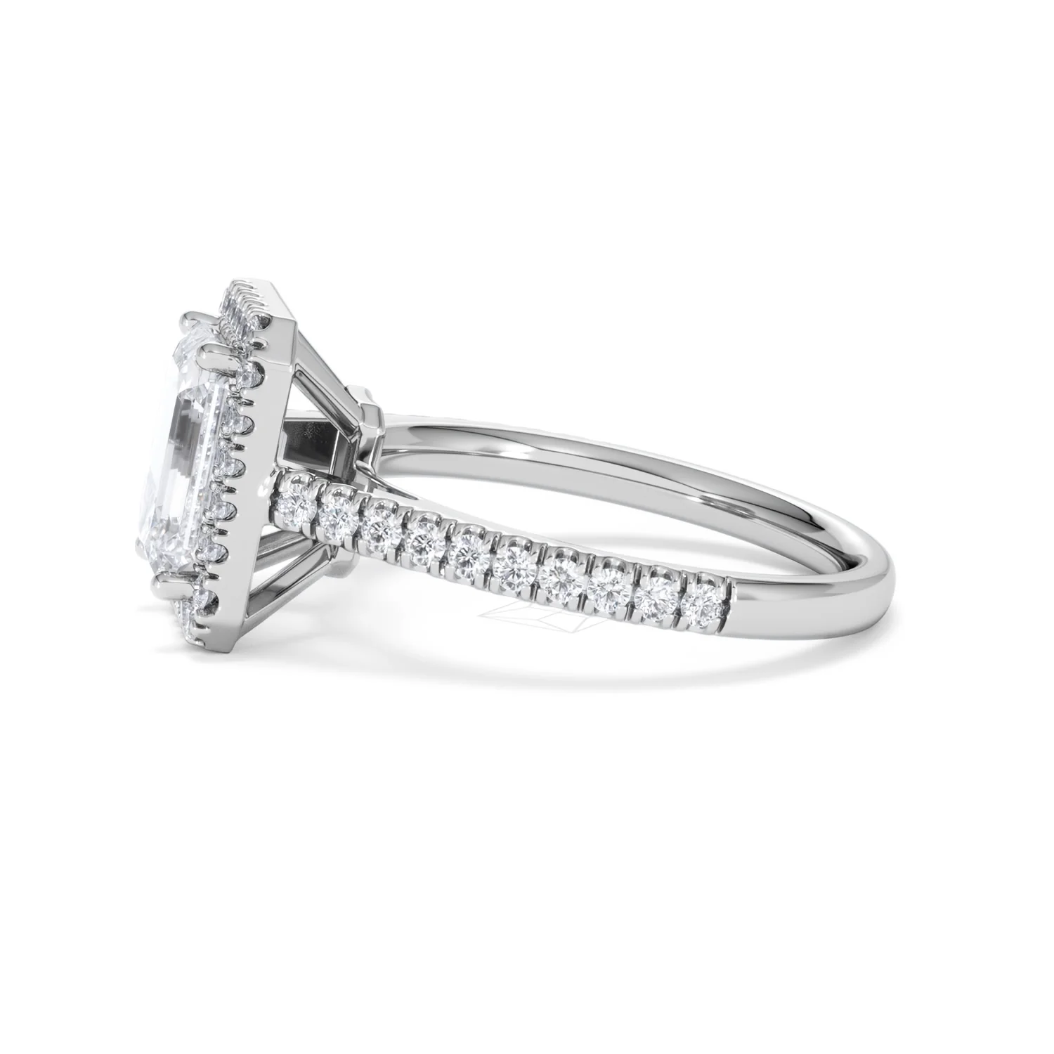 Annabelle Lab Diamond Halo Engagement Ring in Platinum 2.75ct F/VS1 - Image 73
