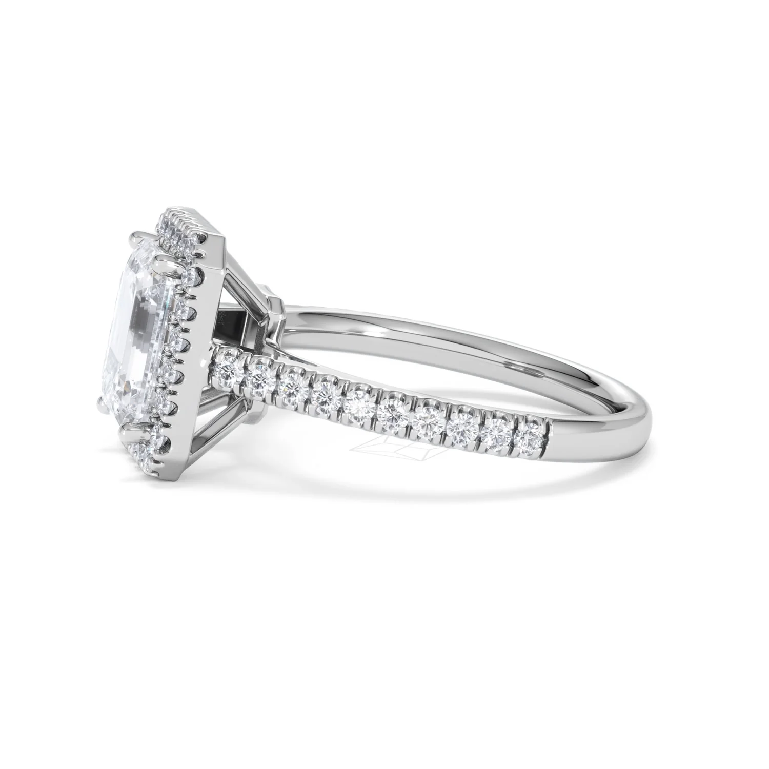 Annabelle Lab Diamond Halo Engagement Ring in Platinum 2.75ct F/VS1 - Image 74