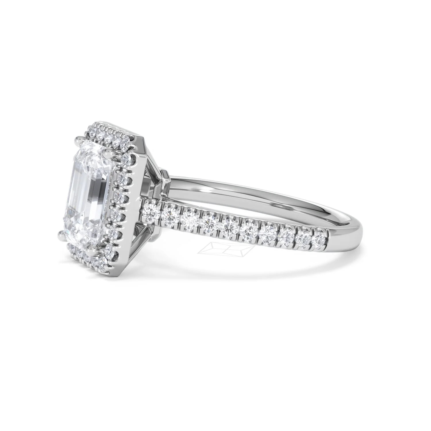 Annabelle Lab Diamond Halo Engagement Ring in Platinum 2.75ct F/VS1 - Image 77