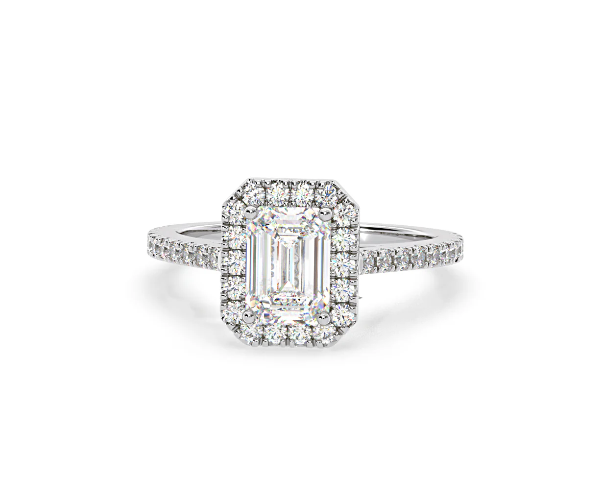 Annabelle Lab Diamond Halo Engagement Ring in Platinum 2.75ct F/VS1 - Image 8