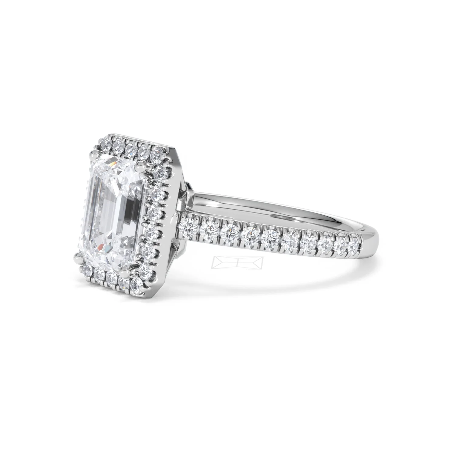 Annabelle Lab Diamond Halo Engagement Ring in Platinum 2.75ct F/VS1 - Image 80