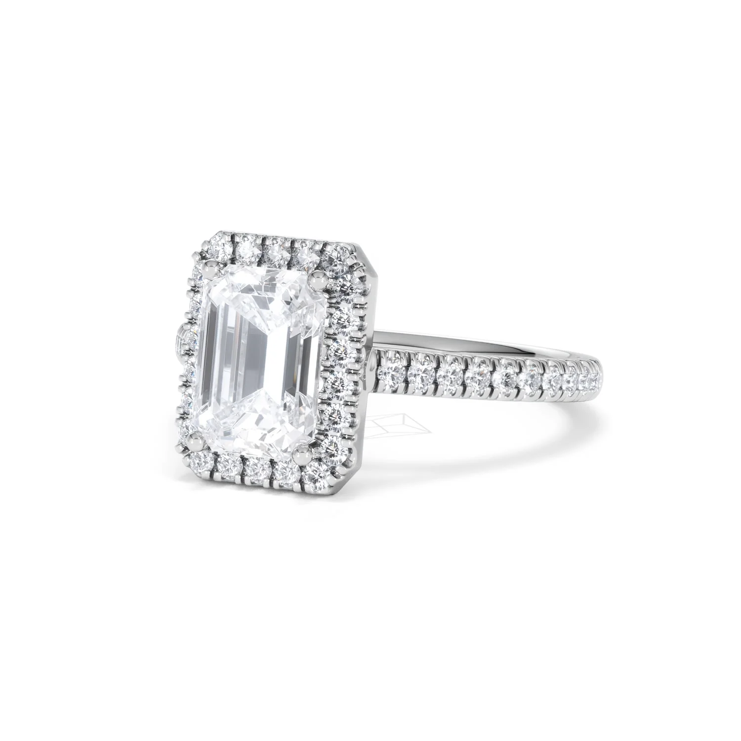 Annabelle Lab Diamond Halo Engagement Ring in Platinum 2.75ct F/VS1 - Image 85