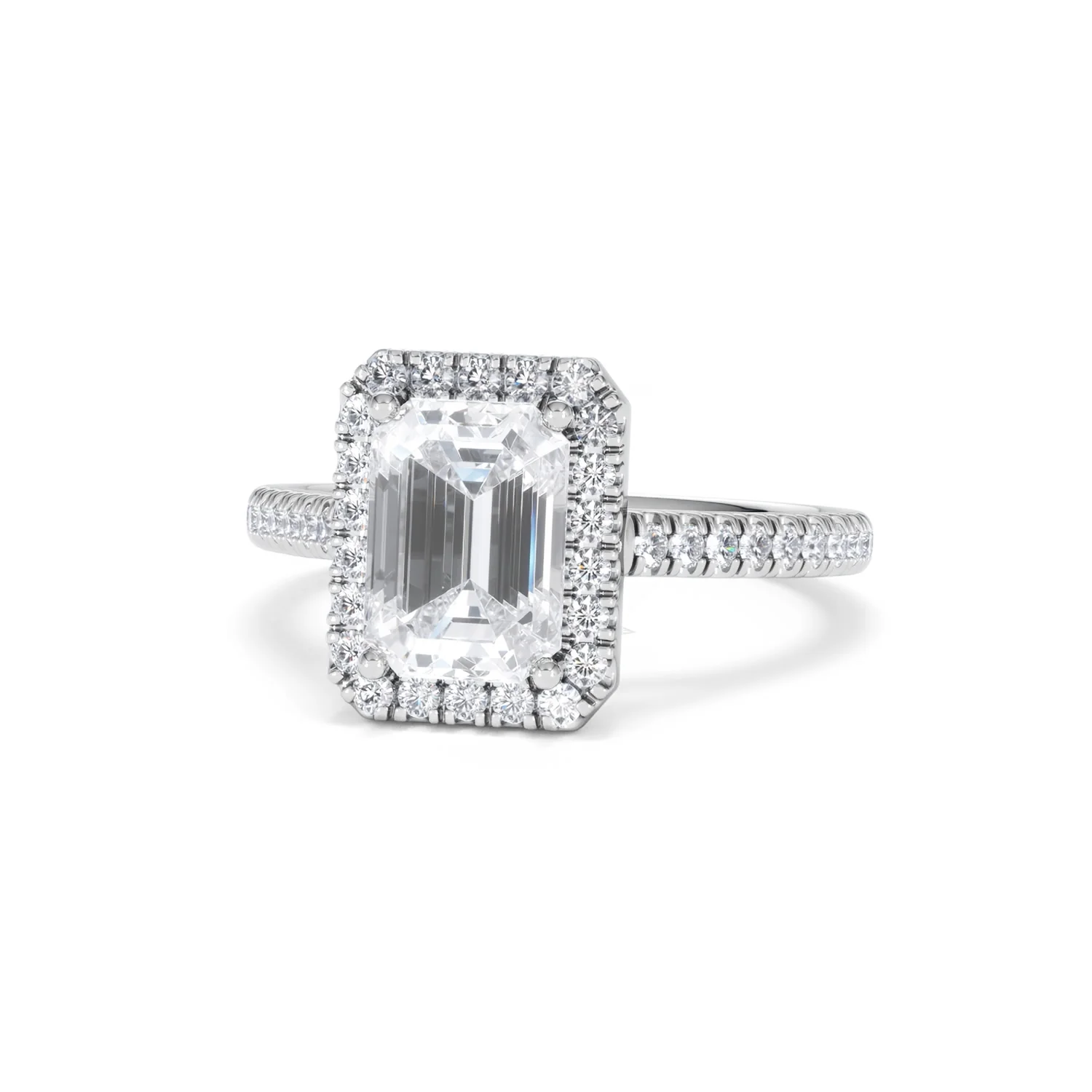 Annabelle Lab Diamond Halo Engagement Ring in Platinum 2.75ct F/VS1 - Image 88