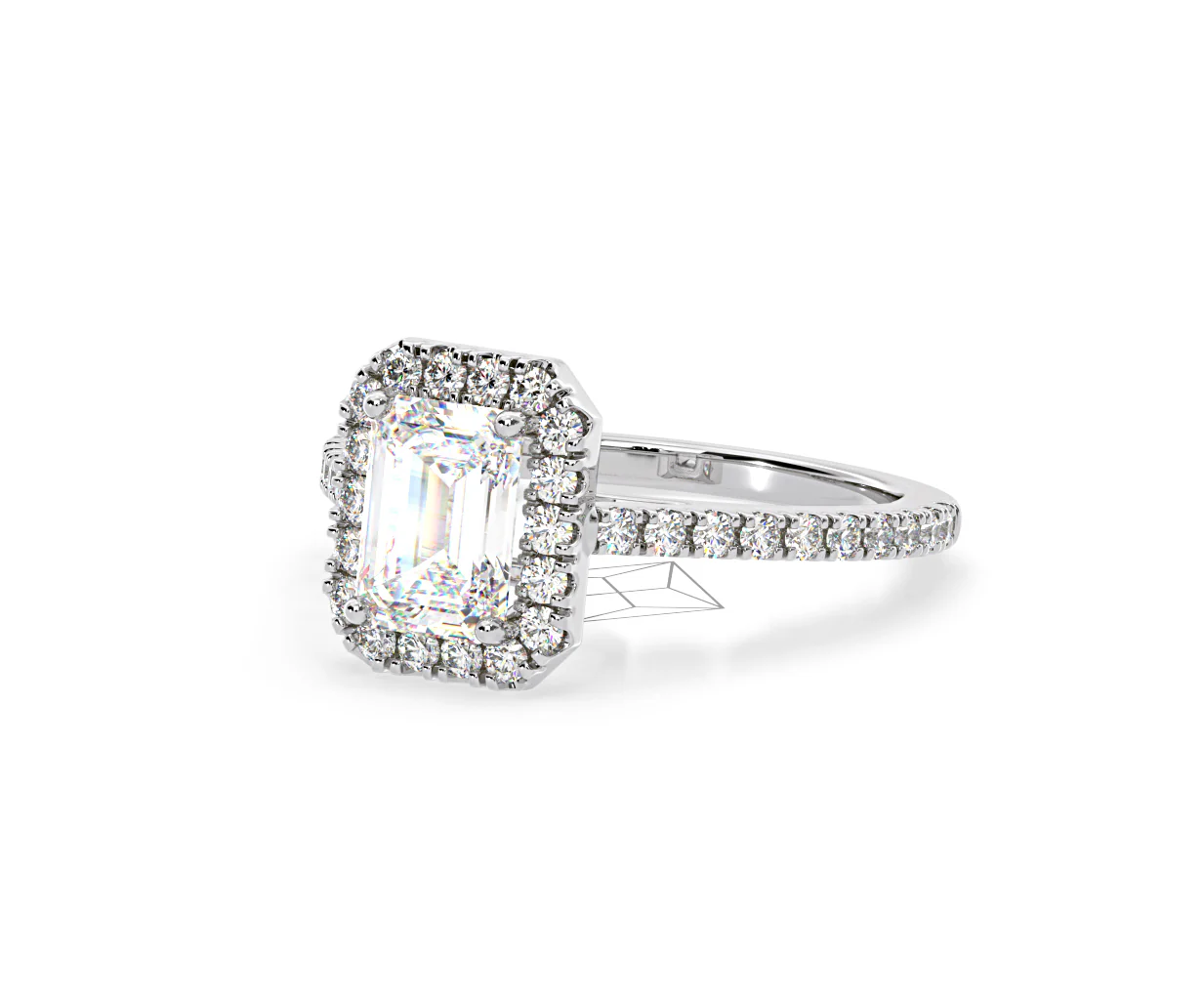 Annabelle Lab Diamond Halo Engagement Ring in Platinum 2.75ct F/VS1 - Image 93