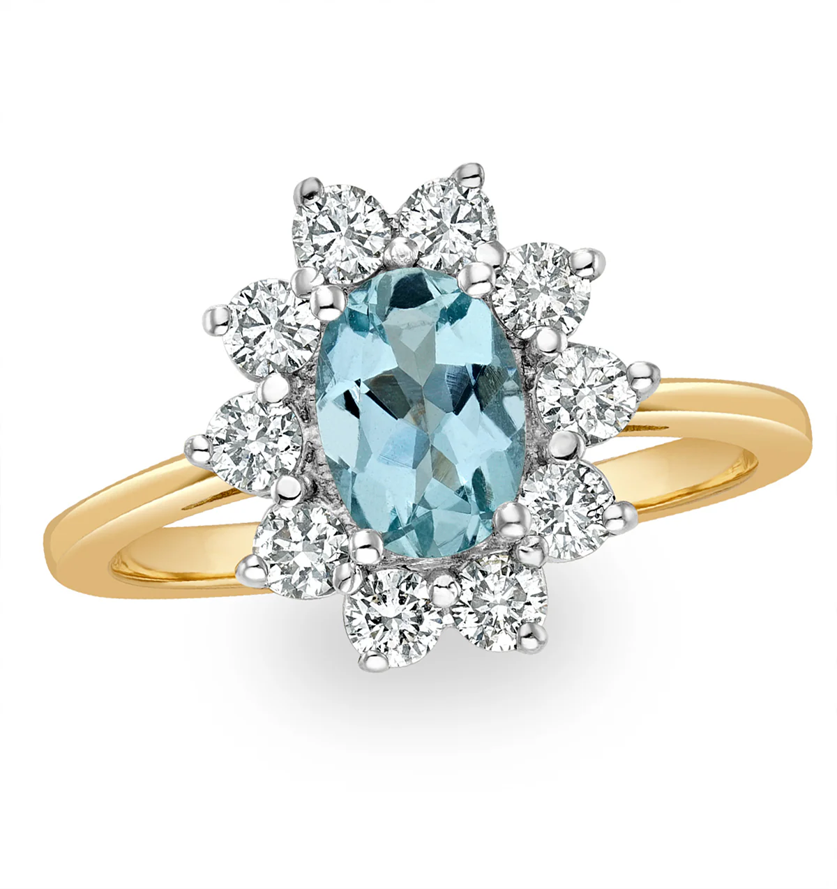 Aquamarine 0.70ct and Diamond 0.50ct 18K Gold Ring - Image 3