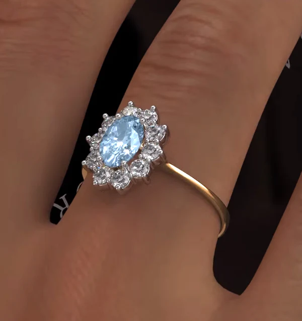 Aquamarine 0.70ct and Diamond 0.50ct 18K Gold Ring - Image 5