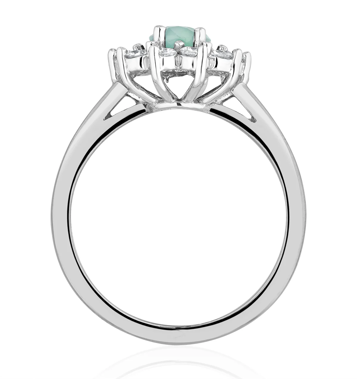 Aquamarine 0.70ct and Diamond 0.50ct 18K White Gold Ring FET25-CY - Image 3